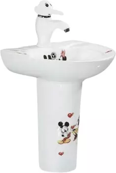 Раковина маленькая в туалет SantiLine SL-2115 с пьедесталом, детский