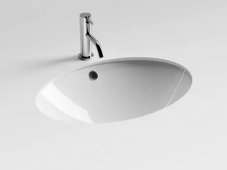 Раковина встраиваемая снизу Ceramicanova Era овальная 615x435x220 мм с переливом цвет белый CN6081