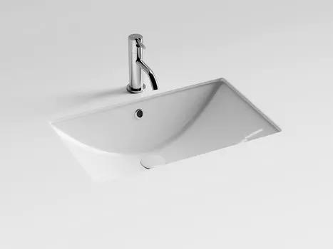 Раковина встраиваемая снизу Ceramicanova Era прямоугольная 600x390x190 мм с переливом цвет белый CN6082