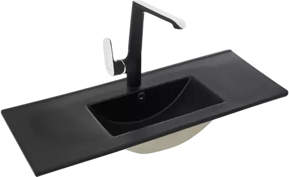 Раковина встраиваемая Weltwasser Deilbach 91.5х39.5 10000005574 черный матовый
