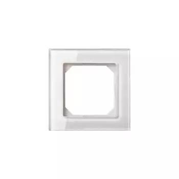 Рамка 1-постовая Liregus Epsilon стекло белое глянцевое 28-251