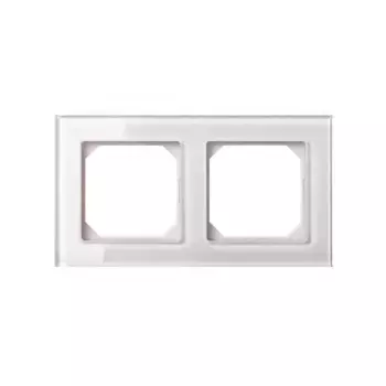 Рамка 2-постовая Liregus Epsilon стекло белое глянцевое 28-252
