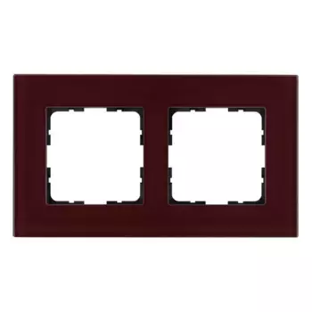 Рамка 2-постовая стекло цвет Гранатовый Jasmart G1002GH