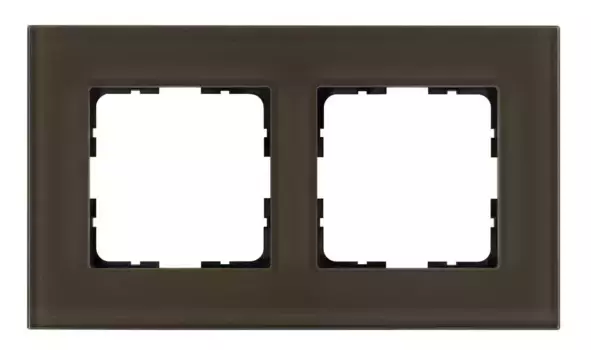 Рамка 2-постовая стекло цвет Каперсовый Jasmart G1002GT