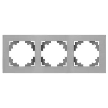 Рамка 3-местная, металл, STEKKER, MFR00-7003-03, серия Катрин, серебро 50019