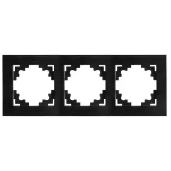 Рамка 3-местная, металл, STEKKER MFR00-7003-05, серия Катрин, черный 50020