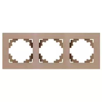 Рамка 3-местная, металл, ,STEKKER, MFR00-7003-02, серия Катрин, шампань 50018