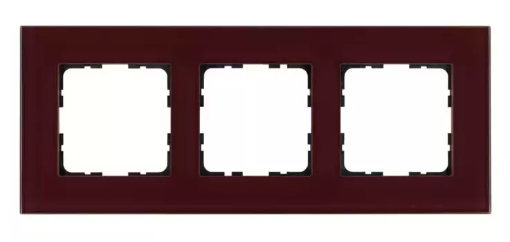 Рамка 3-постовая стекло цвет Гранатовый Jasmart G1003GH