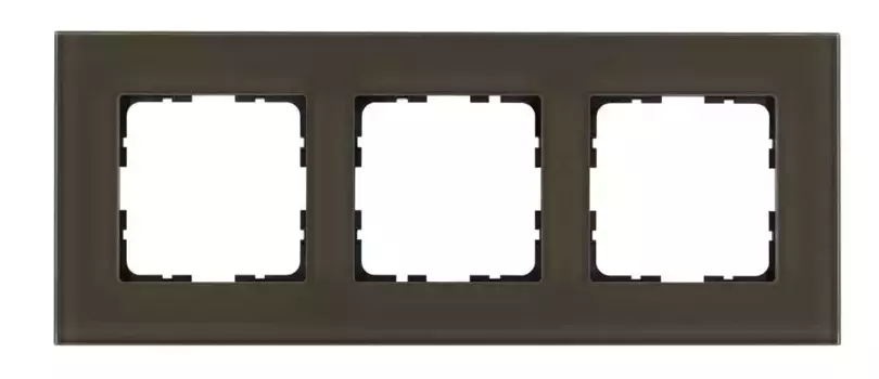 Рамка 3-постовая стекло цвет Каперсовый Jasmart G1003GT