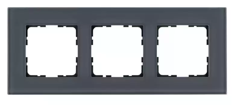 Рамка 3-постовая, стекло Маренго Jasmart G-Glass G1003GC