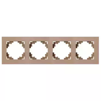 Рамка 4-местная, металл, STEKKER, MFR00-7004-02, серия Катрин, шампань 50022