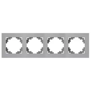 Рамка 4-местная, металл, STEKKER, MFR00-7004-03, серия Катрин, серебро 50023