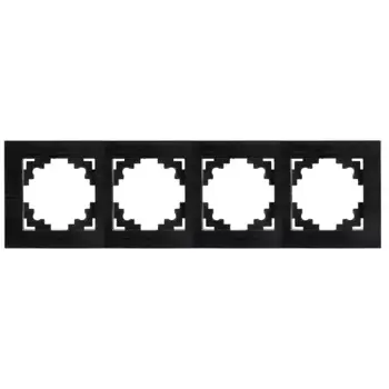 Рамка 4-местная, металл, STEKKER MFR00-7004-05, серия Катрин, черный 50024