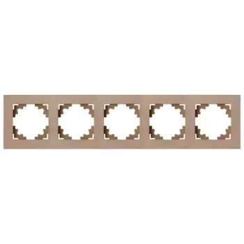 Рамка 5-местная, металл, STEKKER, MFR00-7005-02, серия Катрин, шампань 50026