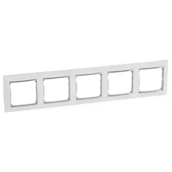 Рамка 5-постовая Legrand Valena белая/серебряный штрих 770495
