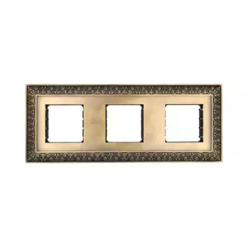 Рамка LK Studio 3-постовая декоративная металлическая в комплекте с суппортами (бронза), LK45 854320-1