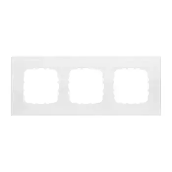 Рамка LK Studio 3-постовая, натуральное стекло (белый) LK80 844313-1