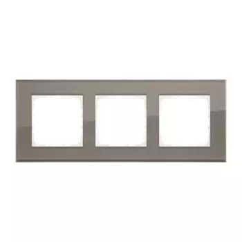 Рамка LK Studio 3-постовая, натуральное стекло (серо-коричневый) LK80 844319-1