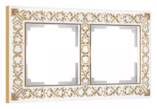 Рамка на 2 поста Werkel Antik белое золото W0021523 4690389158230