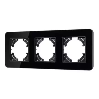 Рамка на 3 поста стеклянная Arlight FRM-OMALI-GS-3-BK 049697