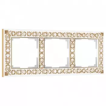 Рамка на 3 поста Werkel Antik белое золото W0031523 4690389158254