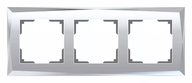 Рамка на 3 поста Werkel Diamant зеркальный W0031220 4690389158834