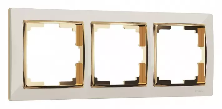 Рамка на 3 поста Werkel Snabb слоновая кость/золото W0031932 4690389160851