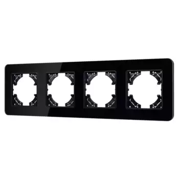 Рамка на 4 поста стеклянная Arlight FRM-OMALI-GS-4-BK 049701