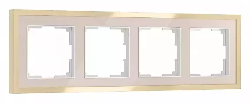 Рамка на 4 поста Werkel Baguette айвори/латунь W0042851