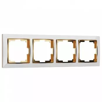 Рамка на 4 поста Werkel Snabb белый/золото W0041933 4690389160936