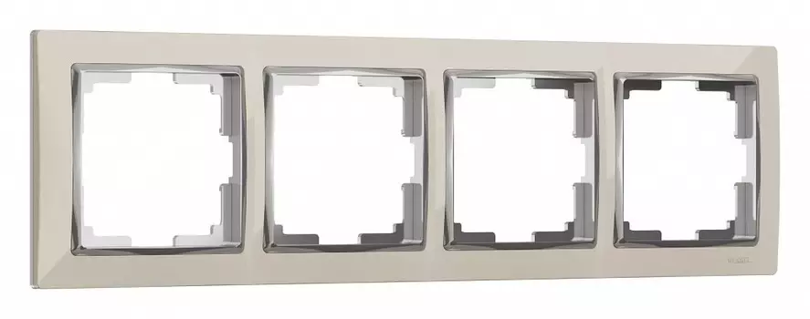 Рамка на 4 поста Werkel Snabb W0041903 слоновая кость/хром 4690389160912