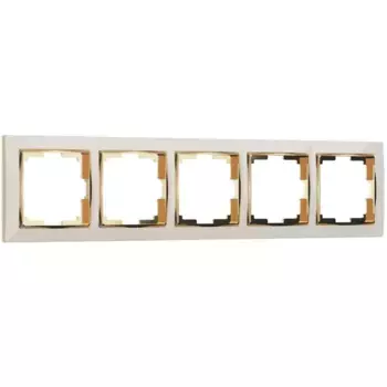 Рамка на 5 постов слоновая кость/золото Werkel W0051932 4690389161025