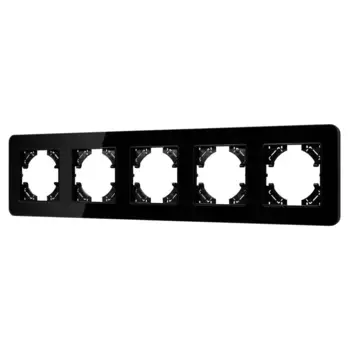Рамка на 5 постов стеклянная Arlight FRM-OMALI-GS-5-BK 049705