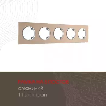 Рамка пятиместная Arte Milano 502.11-5.shampan