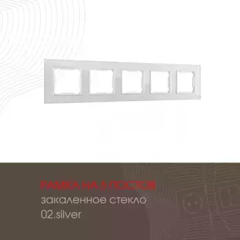 Рамка пятиместная Arte Milano 503.02-5.silver