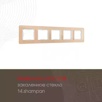 Рамка пятиместная Arte Milano 503.14-5.shampan