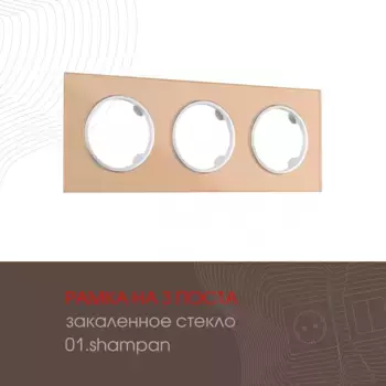 Рамка трехместная Arte Milano 502.01-3.shampan