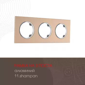 Рамка трехместная Arte Milano 502.11-3.shampan