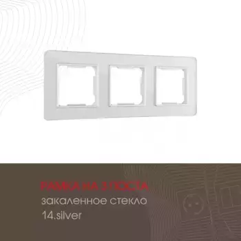 Рамка трехместная Arte Milano 503.14-3.silver