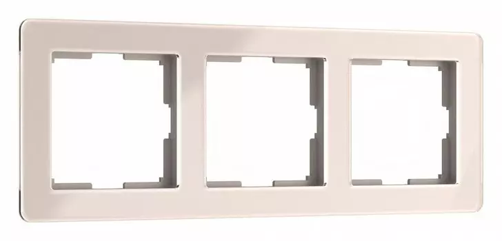 Рамка Werkel Acrylic на 3 поста айвори W0032743 4690389186295