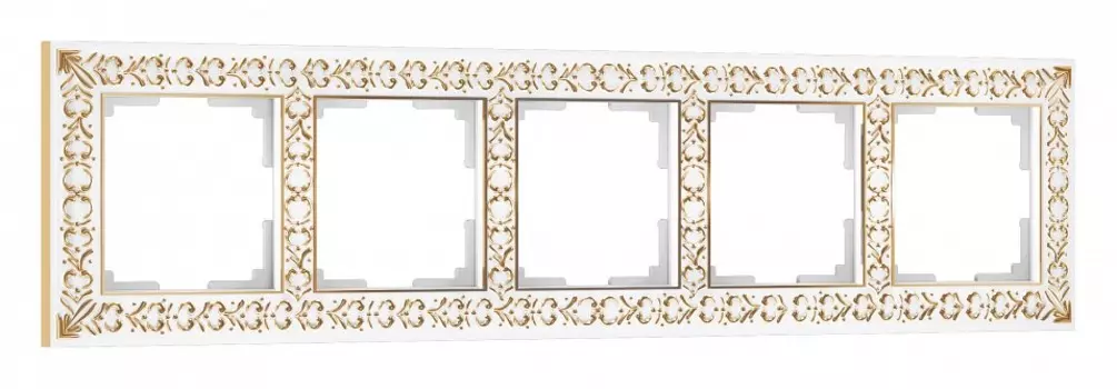 Рамка Werkel Antik на 5 постов белое золото W0051523 4690389158292