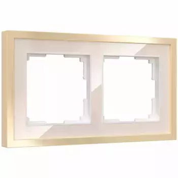 Рамка Werkel Baguette на 2 поста айвори/латунь W0022851 4690389185748