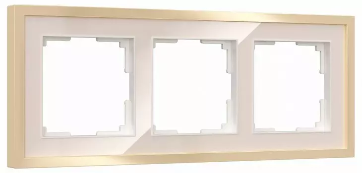 Рамка Werkel Baguette на 3 поста айвори/латунь W0032851 4690389185762