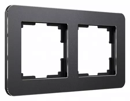 Рамка Werkel Platinum на 2 поста черный алюминий W0022608 4690389184451
