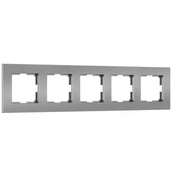 Рамка Werkel Slab на 5 постов серебро/софт W0052965 4690389207952