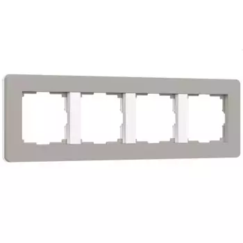 Рамка Werkel Split на 4 поста дымчатый/белый W0043067 4690389206108