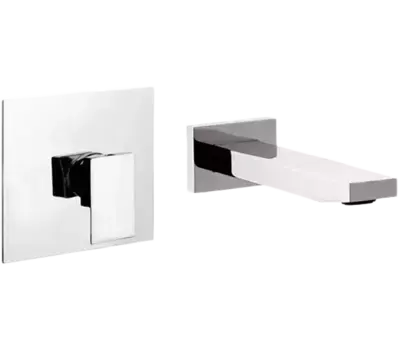 Remer Q design Смеситель для раковины настенный скрытого монтажа излив 18см (скрытая часть в комплекте)