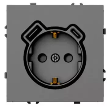 Розетка 1-местная з/ш с/з 16А + USB + Type C (механизм) Stekker Эмили 250В 20W платиново-серый soft-touch RST16-5119-10 50219