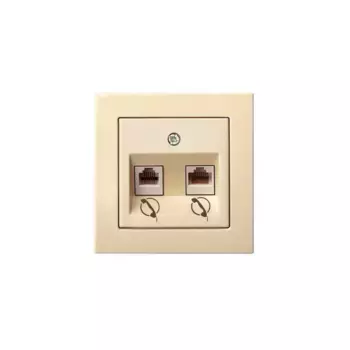 Розетка 2хRJ11 Liregus Epsilon бежевый 28-081