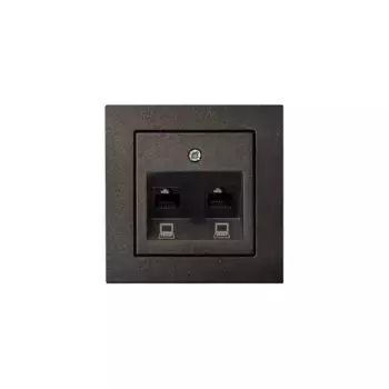 Розетка 2хRJ45 Liregus Epsilon антрацит 28-1151